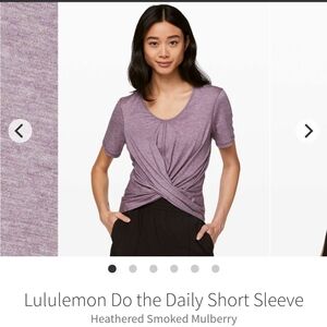Lululemon Do The Daily Purple Twist Front Short Sleeve Tee size 10